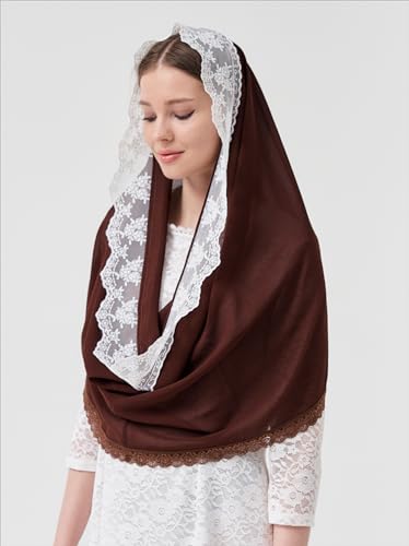 Leimandy Infinity Chapel Veil Hijab Scarf Head Wrap for Muslim V96 - color: Brown