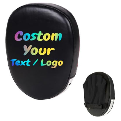 Custom Boxing Punching Mitts Personalized Training Boxing Hand Pads Customized Kickboxing Focus Pads Mitts Muay Thai - color: Black