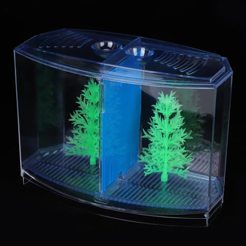 Mini Fish Breeding Box Acrylic Isolation Tank with Dirt Groove for Aquarium Fish Observation and Protection (Double) - size: Double