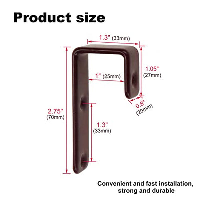 2 Pack Bunk Bed Ladder Hooks, Inside Width 1 inches Brown PVC Coated Kids Bunk Bed J Brackets, Metal Utility Hook Camper/Rv Library Ladder Hardware with 2 Size Screws (Brown) - color: Coffee, size: 2 Pack
