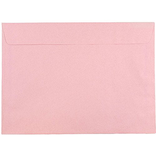 JAM PAPER 9 x 12 Booklet Premium Envelopes - Baby Pink Pastel - 25/Pack - color: Baby Pink, size: 25 per Pack