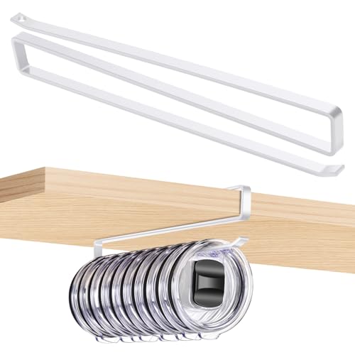 Tumbler Lid Organizer for Corner Cabinets, Holds 12 Lids (white) | Cup Lid Holder, No Adhesive or Drilling, Rust-Resistant Carbon Steel, Fits Openings 0.39 in or Larger, Not for Straw Lids - color: White, size: 1Pack