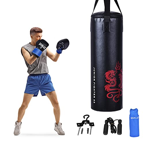 Goplus Punching Bag Set with Gloves, 22LBS/ 40LBS Filled Kick Boxing Bag, Rucksack, Jump Rope, Firm Hook, Heavy Bag for Adults MMA Training, Muay Thai, Krav MAGA, Taekwondo, Karate - style: 40 LBS