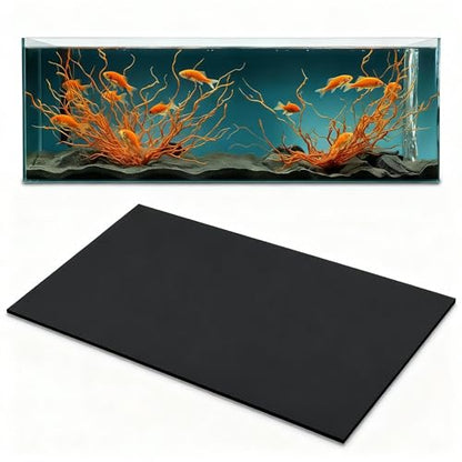 Pangda 1 Pcs 20 x 10 Inch Aquarium Fish Self Leveling Mat for Under Tank 5mm Thick Foam Compressible Neoprene Mat with Adhesive Backing Shockproof Waterproof Easy to Cut Stability, Black - size: 20 x 10 Inch