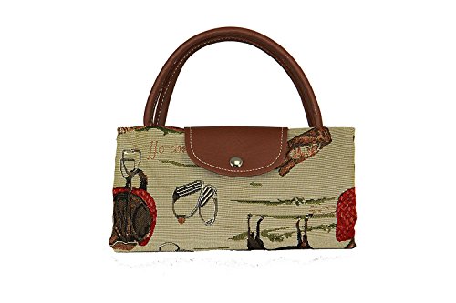 Signare Tapestry Foldable Tote Bag Reusable Shopping Bag Grocery Bag - color: Horse