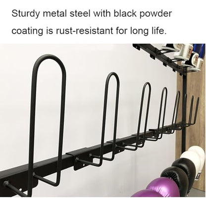 Boxing Glove Dryer and Organizer, Boxing Gym Glove Storage Rack, Large Capacity Holds 40 Pairs of Gloves, Heavy Duty Metal Double Sided 5 Tier Glove Hanging Rack with Mobile Wheels