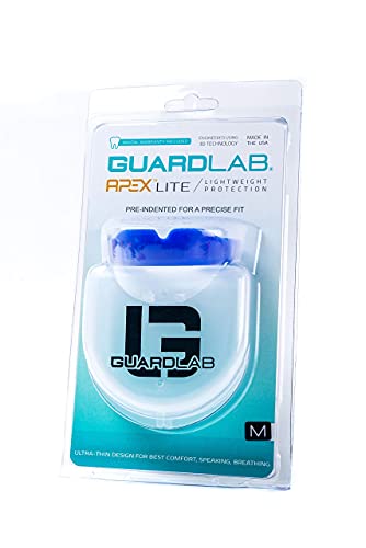GuardLab APEX Mouthguard w/Case | Football, Basketball, Boxing, Wrestling, Soccer, Karate, Hockey, MMA | Adult & Youth | Pre-Indented for a Precise Fit (APEX/Standard Clear, Large) - color: Clear, size: Large