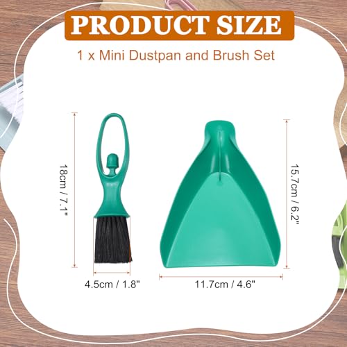 uxcell Mini Dustpan and Brush Set, Small Broom and Dustpan Set for Office Tabletops Sofas Keyboards Home Cleaning Tool, Blue Green - color: Blue Green