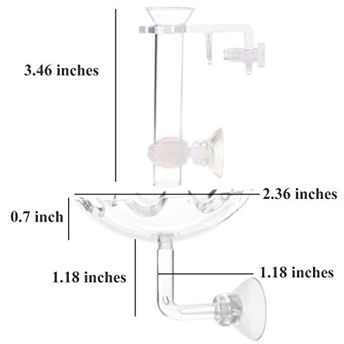 Shrimp Feeding Tube and Feeding Dish, Fit for Shrimp Fish, Mini Size, High Transparent Acrylic Material