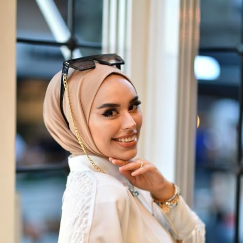 para life Snap Hijab for Women, Breathable Instant Hijabs|Standard Size Stretchable Cotton Sandy|Jersey Undercap - color: Light Brown