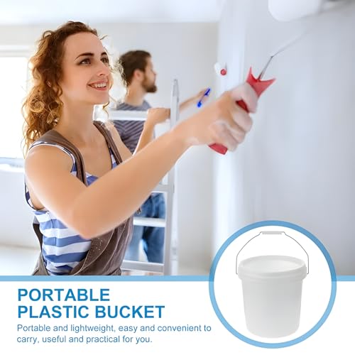 ATERET 2 Gallon White Bucket Only - All Purpose Pails - Food Grade - Made in USA - BPA Free Plastic (6 Pack) - size: 6pk - 2 Gal. (Bucket Only)