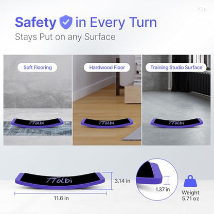 Turn Board for Dancers and Skaters, Ballet and Figure Skating Spinner | Off-ice trainer to improve spins, turns and balance for ballet, ice skating, cheer and gymnastics, all levels - color: Blue