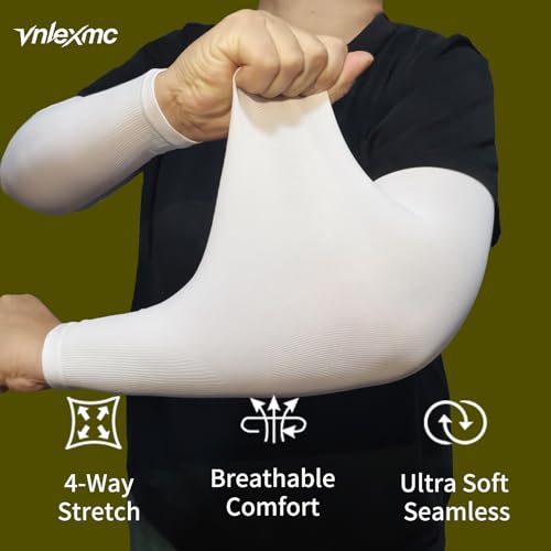 4 Pairs Arm Sleeves to Cover Arms for Men & Women,UV Sun Protection,Cooling Sports Compression,Tattoo Cover Up Sleeve - color: 2 Black+2 White