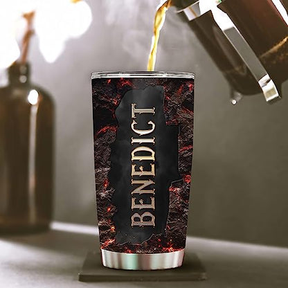 WAZONE Personalized Dragon Tumbler With Lid Fire Lava Customize Name 20oz 30oz Stainless Steel Insulated Cup Coffee Travel Mug Christmas Birthday Gifts for Men Dad Son Father Husband - color: Dragon