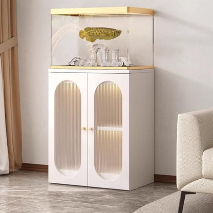 Luxury Fish Tank Cabinet with 16mm Thick Panel, Reserved Wiring Holes on the Back, and Large Storage Space(White,60x45cm/23.6x17.7in) - color: White, size: 60x45cm/23.6x17.7in