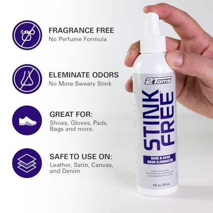 2Toms StinkFree Shoe Odor Eliminator Spray for Shoes & Gear, 8 Ounces | Odor Eliminating Spray