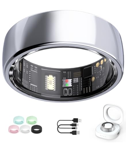AI Smart Ring for Women Men, Health Ring with AI Health Analysis - color: Silver, size: 12#