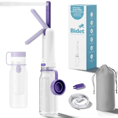 Rechargeable Electric Portable Bidet for Travel, White & Purple - color: White & Purple