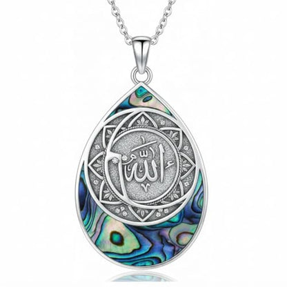 PROESS 925 Sterling Silver Hamsa/Allah Necklace Evil Eye Amulet Jewelry Gifts for Men Women - style: Teardrop Allah