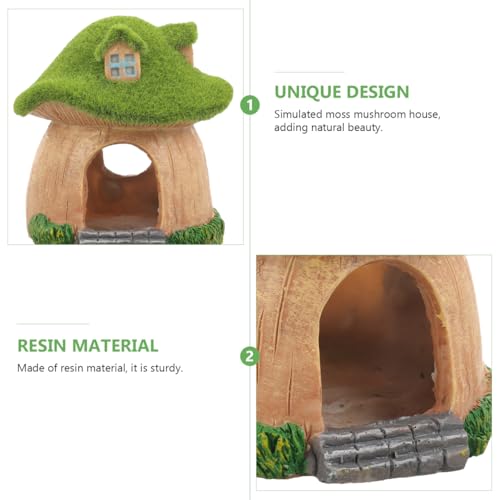 POPETPOP Mushroom Fish Tank Decor Aquarium Fish Hideout Resin Mushroom House Shelter Landscape Ornament for Betta Tanks Aquarium Decorations 3.93 in