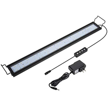 hygger 16W Full Spectrum Aquarium Light with Aluminum Alloy Shell Extendable Brackets, White Blue Red LEDs, External Controller, for Freshwater Fish Tank (24-30 inch) - size: 16W (24-30 inch)