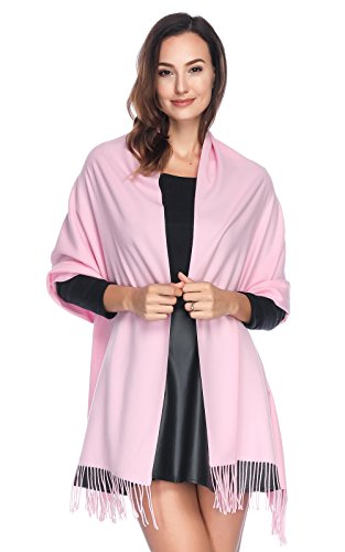 Pashmina Shawl Wraps Scarves Evening Dresses Wedding Bridesmaid for Women - color: Pink
