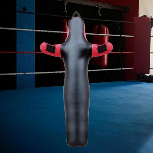 Unfilled Wrestling Dummy Bag for Training and Practice Sessions, PU Leather Grappling Dummy for MMA Boxing Martial Arts, 6 Size Options 47-67 inch