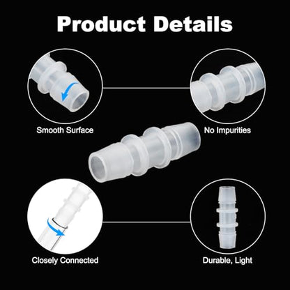 PATIKIL 1/2" x 1/2" Plastic Hose Barb Fitting, 5 Pcs Thru-Bulk Pipe Connectors Barbed Splicer Mender Joint Adapter Union for Aquarium Fuel Gas Liquid Air - size: 1/2" x 1/2"