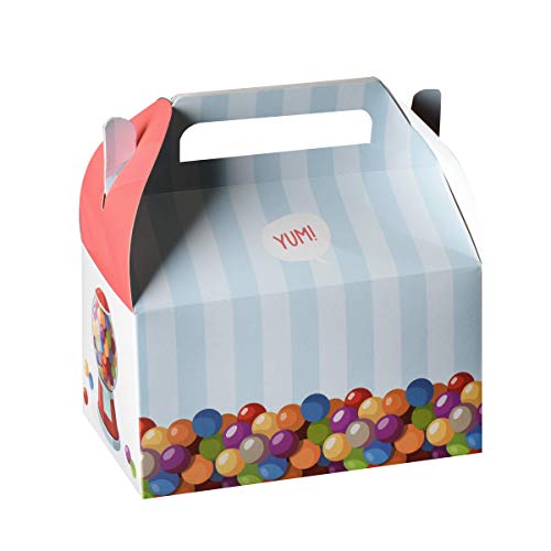 Hammont Paper Treat Boxes - (10 Pack) - Party Favors Treat Container Cookie Boxes Cute Designs Perfect for Parties and Celebrations 6.25" x 3.75" x 3.5" (Gumball) - color: Gumball