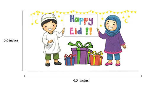 Zaffron Eid Holiday Gift Money Envelopes Families Celebrate Eid Design (8 pack)
