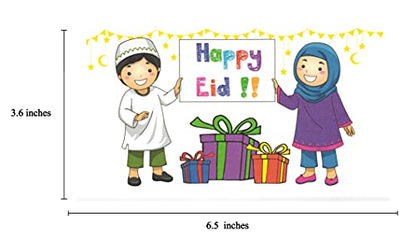 Zaffron Eid Holiday Gift Money Envelopes Families Celebrate Eid Design (8 pack)