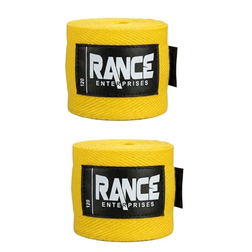 Pair Boxing Hand Wraps 120 Inch Yellow Muay Thai Wrist Support Bandages for Boxing Kickboxing Training Fitness & Gym Workouts