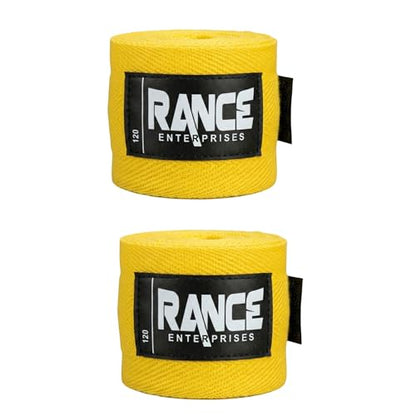 Pair Boxing Hand Wraps 120 Inch Yellow Muay Thai Wrist Support Bandages for Boxing Kickboxing Training Fitness & Gym Workouts