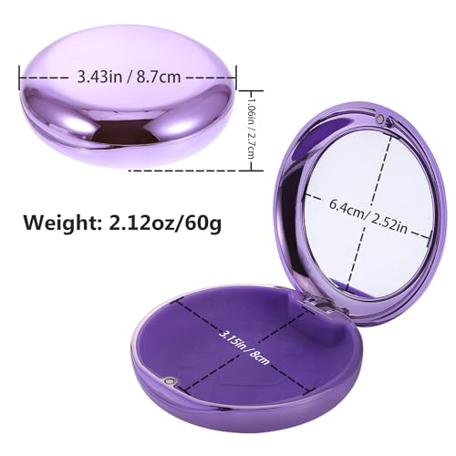 Retainer Case with Mirror, Cute Retainer Holder Case, Slim Aligner Case with Removal Tool, Magnetic Closure, Convenient Orthodontic Case for Invisalign/Night Guard/Mouth Guard - color: Purple