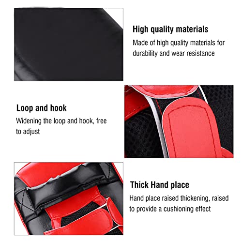 Muay Thai Pad for Training, Curved Kickboxing Kicking StrikeShield, KickShield, Coaching Kick Boxing, MMA, Martial Arts, Karate, Taekwondo, Punching, Foot, Knee and Elbow Target (Black Red)