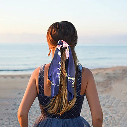 vimate 35" Square Silk Like Head Scarf - Women's Fashion Satin Scarf Bandana for Hair Wrapping at Night. - color: I#. Style--53