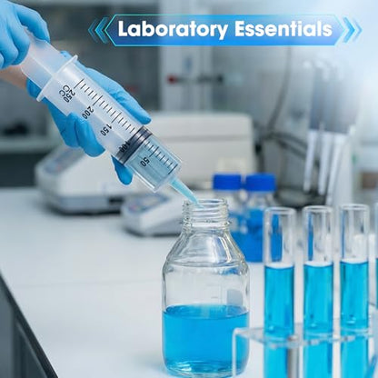 250ml Large Syringe for Thick Liquids, Individually Wrapped | Plastic Syringe Without Needle for Scientific Labs, Measuring Syringe for Craft & Mold Making - style: 250cc