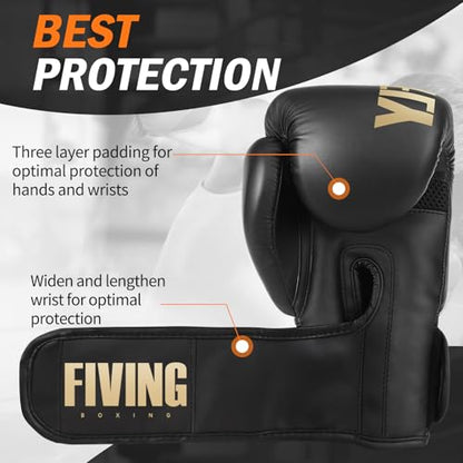 Boxing Gloves for Men&Women,Training,MMA,Sparring,Muay Thai,8oz-16oz - color: Gold, size: 14oz