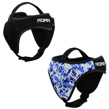 ROAR-INT Wrestling Headgear Men BJJ Ear Guard Protection MMA Grappling Cauliflower Helmet - color: Black+Lion (Pack-2)