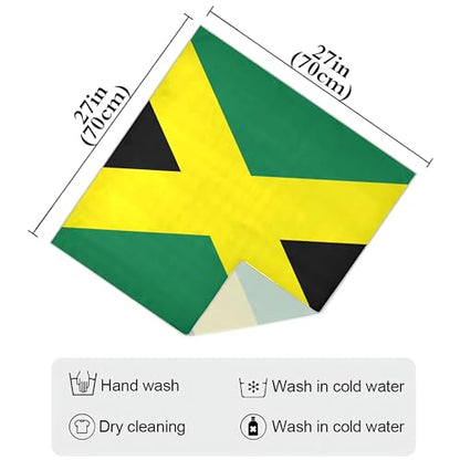 Bandana Square Head Scarf for Women Satin Hair Wrap Fashion Headband 27" - color: Jamaica Flag