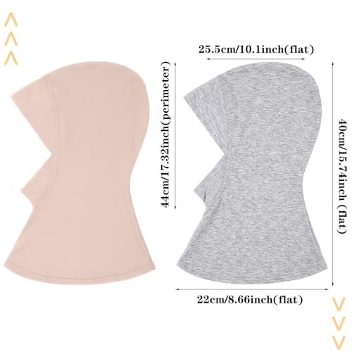 4 Pieces Modal Hijab Cap Adjustable Muslim Stretchy Turban Full Cover Shawl Cap Full Neck Coverage for Lady - color: Gray, Light Pink, Dark Blue, Black