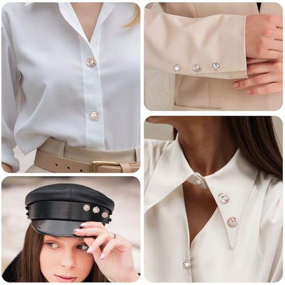 30Pcs Pearl Brooch Buttons Reusable Cover Up Button Pin No Sew Invisible Buttons Dress Supplies Decoration Replacement Safety Button Modesty Pin for Women Clothing Shirt Sweater Coat Shawl