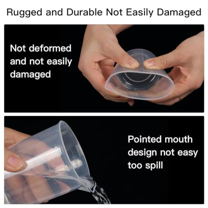5 Pack Plastic Measuring Jugs, Transparent Lab Graduated Beakers, Heat Resistant Measuring Mixing Cups Set, Multipurpose Cooking Baking Liquid Measure Tool 30ml 50ml 100ml 150ml 300ml