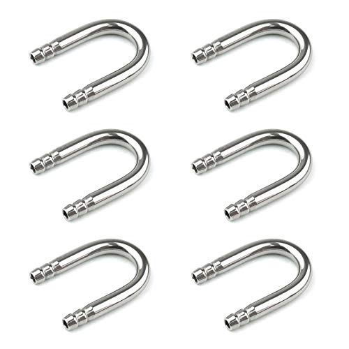 6 PCS U Shaped Stainless Steel Tube CO2 Connector for Aquarium Fish Tank Co2 Oxygen Tubing