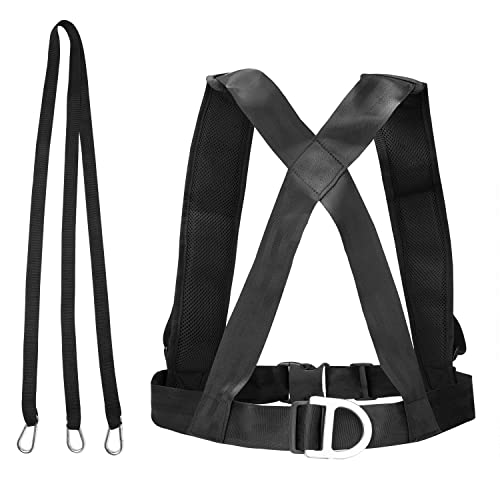 Training Sled Harness Vest with Pull Strap, Tire Pulling Resistance Speed Training - color: Adult to 50" Girth