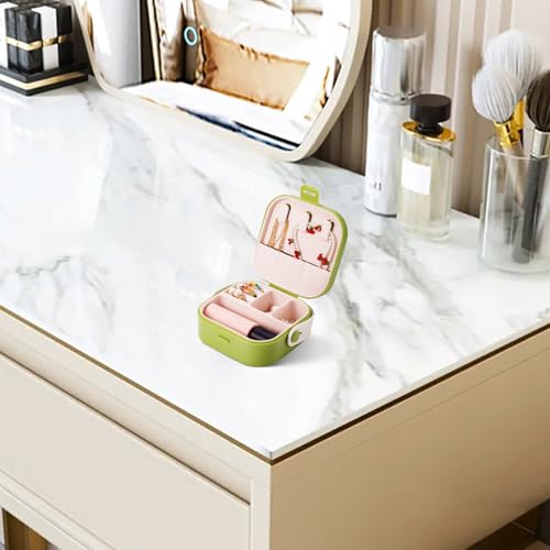 Silicone Jewelry Boxes Present Box,PU Leather Travel Jewelry Case,Mini Jewelry Box Travel Jewelry Box Jewelry Gift Boxes Necklaces Earrings Bracelets Boxes for Women,Green Yellow - color: Green Yellow