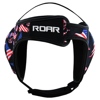 ROAR-INT Wrestling Headgear Men BJJ Ear Guard Protection MMA Grappling Cauliflower Helmet - color: Black+American Flag (Pack-2)