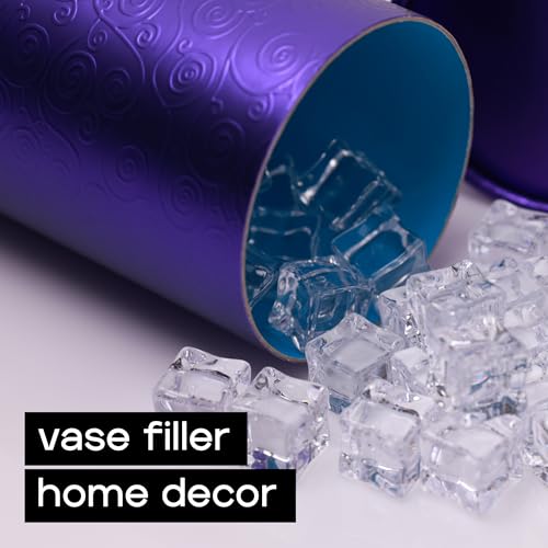 Acrylic Cubes - Gemstones and Crystals - Bag of 39 pcs Vase Filler Jewels for Crafts - Fish Tank Rocks - Sensory Bin Filler Gems for Crafting - Fake Ice Cubes - Clear - color: Clear Cubes