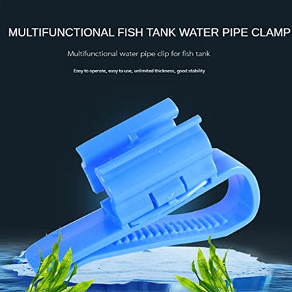 for Tank Hose Holders Water Pipe Tube Clamp Fixed Clip Adjustable Aquarium Accessories Hoses Holder Clip Fish - size: Blue BL