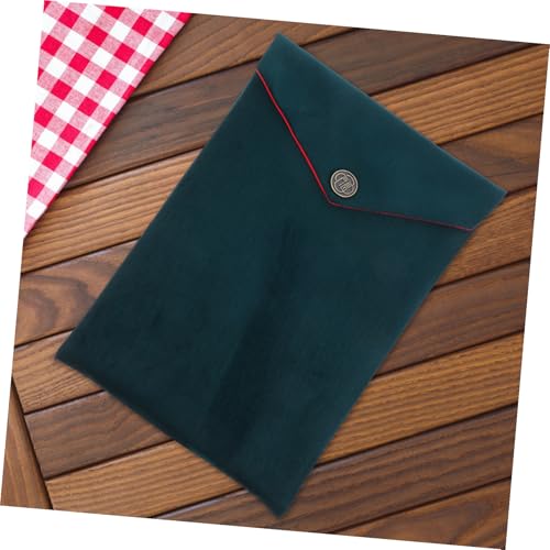 Buddhist Text Bag Chinese Style Scriptures Storage Pouch Velvet Fabric Bible Carrying Case for Religious Books Sundries Organizer in Dark Green